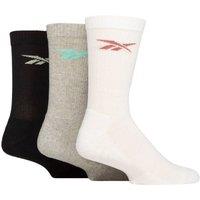 Reebok Mens & 3 Pair Essentials Cotton Crew Socks with Arch Support | Size: 8-10