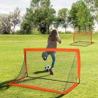 HOMCOM Football Goal Folding Outdoor with All Weather Net Kids Adults 6'x3' in Orange