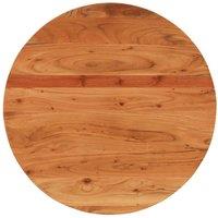 Berkfield Home Table Top √80x3.8 cm Round Solid Wood Acacia in Brown | Size: 80x3.8 cm