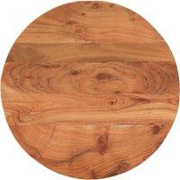 Berkfield Home Table Top √60x3.8 cm Round Solid Wood Acacia in Brown | Size: 60x3.8 cm