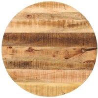 Berkfield Home Table Top √ 90x3.8 cm Round Solid Wood Rough Mango in Brown