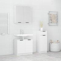 Berkfield Home 3 Piece Bathroom Cabinet Set White Engineered Wood