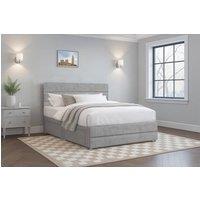 Comfi Beds Plush Divan Bed with Mattress, Lined Headboard & 2 Storage Drawers in Silver | Size: Single