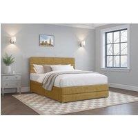 Nexus Mattresses Ltd Plush Divan Bed with Mattress, Lined Headboard & 2 Storage Drawers in Mustard | Size: Super King
