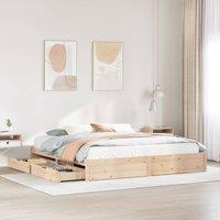 Berkfield Home Bed Frame without Mattress 200x200 cm Solid Wood Pine in Brown