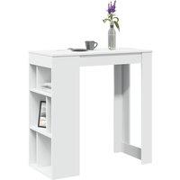 Berkfield Home Bar Table with Racks White 102x50x103.5 cm Engineered Wood