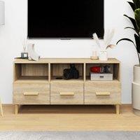 Berkfield Home TV Cabinet Sonoma Oak 102x36x50 cm Engineered Wood in Brown | Size: 102 x 36 x 50 cm