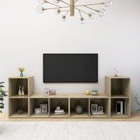 Berkfield Home TV Cabinets 4 pcs Sonoma Oak 72x35x36.5 cm Engineered Wood in Brown