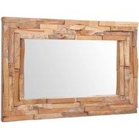 Berkfield Home Decorative Mirror Teak 90x60 cm Rectangular in Brown