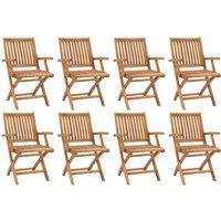 Berkfield Home Folding Garden Chairs 8 pcs Solid Teak Wood in Brown
