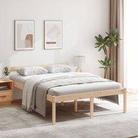 Berkfield Home Bed Frame 135x190 cm Double Solid Wood Pine in Brown