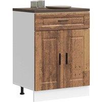 Berkfield Home Kitchen Base CabinetPorto Old Wood Engineered Wood in Brown