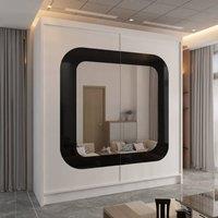 Sliding Wardrobes 4U Chenai Sliding Door Wardrobe with Mirror Glass Design W150cm x H217cm in White