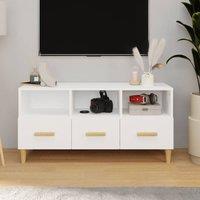 Berkfield Home TV Cabinet White 102x36x50 cm Engineered Wood | Size: 102 x 36 x 50 cm