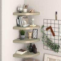 Berkfield Home Floating Corner Shelves 4 pcs Oak 35x35x3.8 cm MDF in Brown
