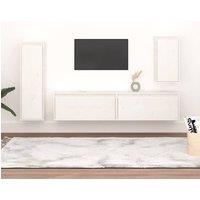 Berkfield Home TV Cabinets 4 pcs White Solid Wood Pine