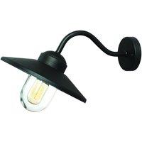 Netlighting Klampenborg 1 Light Outdoor Fisherman Dome Wall Lantern Black IP44 E27