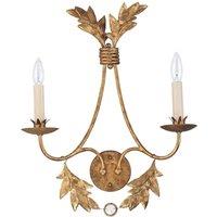 Netlighting Sweet Olive 2 Light Indoor Candle Wall Light Gold E14
