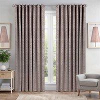 Luxury Living Triple Weave Geometric Aztec Print Ring Top Blackout Curtains in Terracotta | Size: 229 cm width x 229 cm drop
