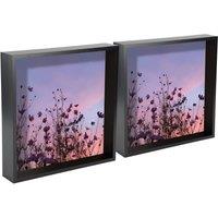Nicola Spring 3D Deep Box Photo Frames - 12 x 12" - Pack of 5 in Black