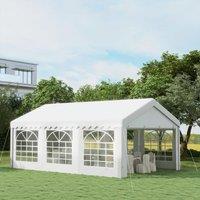 OUTSUNNY Garden Gazebo Portable Carport Shelter w/ Removable Sidewalls&Doors in Off-White