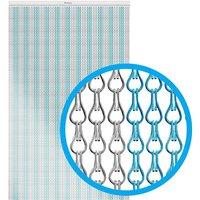 Xterminate Aluminium Fly Blind Door Screen Chain Curtain Silver & Blue | Size: 1