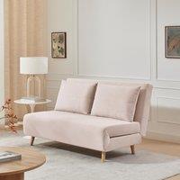 FurnitureboxUK Bobby Pale Pink Velvet Double Folding Sofa Bed