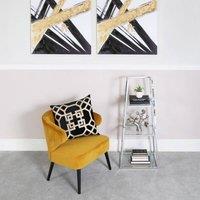 HOME LUXE INTERIOR Logan Steel & Clear Glass 3 Tier Ladder Display Unit