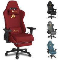 Alivio Ergonomic Velvet Gaming Chair with Lumbar Headrest Support in Red