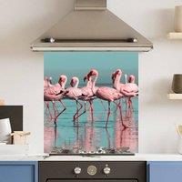 Choose Your Print Premium Flamingo 6mm Glass Toughened Kitchen Splashback | Size: 700mm x 650mm