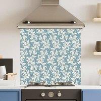 Choose Your Print Premium Floral Pattern 6mm Glass Toughened Kitchen Splashback | Size: 600mm x 650mm