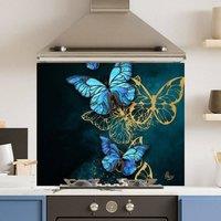 Choose Your Print Premium Flower Fly 6mm Glass Toughened Kitchen Splashback | Size: 600mm x 600mm