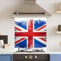 Choose Your Print Premium Grunge Union Jack 6mm Glass Toughened Kitchen Splashback | Size: 700mm x 650mm