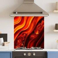 Choose Your Print Premium Lava Leaf 6mm Glass Toughened Kitchen Splashback | Size: 600mm x 600mm