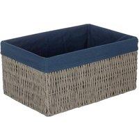 Red Hamper Paper Rope Storage Basket with Navy Blue Cotton Lining | Size: Large