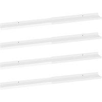 Berkfield Home Wall Shelves 4 pcs High Gloss White 100x9x3 cm | Size: 100 x 9 x 3 cm
