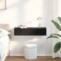 Berkfield Home Wall Shelf with Drawers Black 80x33x17 cm Engineered Wood | Size: 80 x 33 x 17 cm