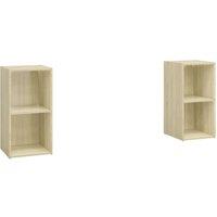 Berkfield Home TV Cabinets 2 pcs Sonoma Oak 72x35x36.5 cm Engineered Wood in Brown