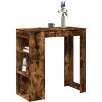 Berkfield Home Bar Table with Racks Smoked Oak 102x50x103.5 cm Engineered Wood in Brown