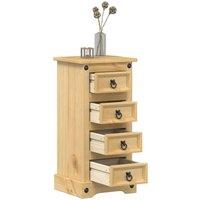 Berkfield Home Bedside Cabinet Corona 35x32.5x74 cm Solid Wood Pine in Brown