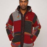 JTAPHRIQUE Woven Striped Baja-Style Plain Hoodie | Size: Medium