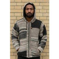 JTAPHRIQUE Woven Striped Baja-Style Plain Hoodie | Size: Large