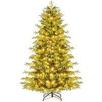 Gymax 180 CM/6 FT Pre-lit Christmas Tree With 270 Warm White LED Lights in Green