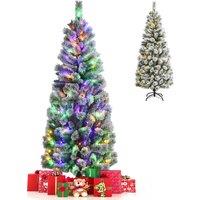 Gymax 185CM Illuminated Christmas Tree With Snowflakes Automatically Opening in Green