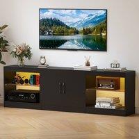 Costway Modular TV Stand for 85 TVs 3-in-1 Entertainment Center w/LED Lights in Black