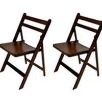 EONLION 2pcs Wooden Folding Chair, Garden Chairs, Bedroom Chair in Brown