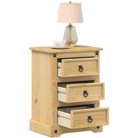 Berkfield Home Bedside Cabinet Corona 45x35x64 cm Solid Wood Pine in Brown | Size: 45 x 35 x 64 cm