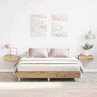 Berkfield Home Bed Frame No Mattress Artisan Oak 150x200 cm King Size Engineered Wood in Brown