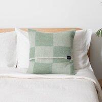 Native Natural Checkerboard Green Wool Cushion 45x45cm | Size: 45 cm x 45 cm