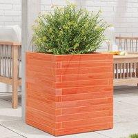 Berkfield Home Garden Planter Wax Brown 40x40x46 cm Solid Wood Pine | Size: 40 x 40 x 46 cm